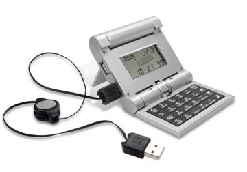 USB-Hub mit 3 Anschlssen mit Weltzeituhr und Taschenrechner