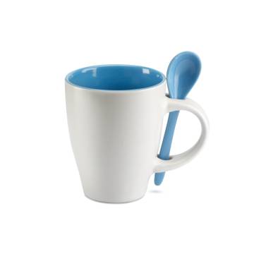 Becher mit L�ffel blau Dual