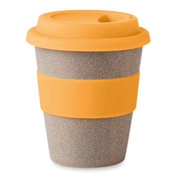 PP Becher mit Bambus-Fasern orange ASTORIA+