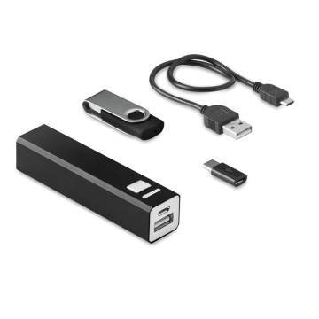 Set Powerbank/8GB USB-Stick schwarz Usb&Power