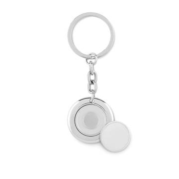 Schl�sselring mit M�nzhalter silber gl�nzend Flat Ring