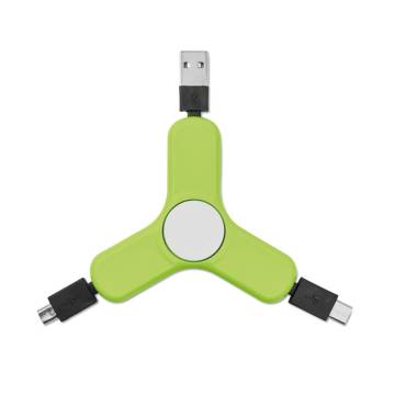 3in1 Ladekabel Spinner limettengr�n Spincable