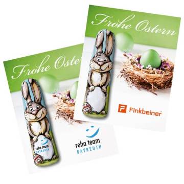 Schoko Osterkarte Osterhase