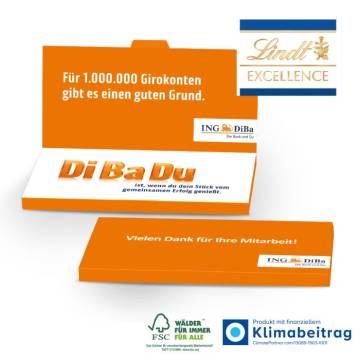 Grusskarte mit Schokoladentafel Lindt Excellence