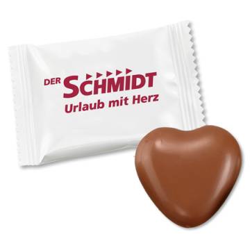 Werbe Schokoladen Herz 8g im Flowpack