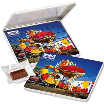 Schoko T�felchen Werbe Puzzle in Maxi Dekordose