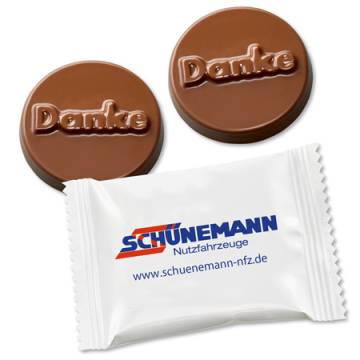 Schoko Taler `Danke` 10g ab 1500 St.