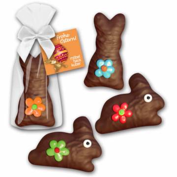 Schokohasen Mini Honigosterbrot mit Werbekarte